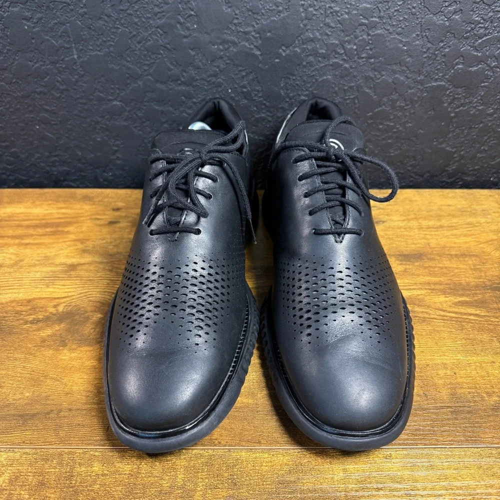 Cole Haan 2.ZeroGrand Laser Wingtip C23832 Black Leather Oxford Mens Size 10M